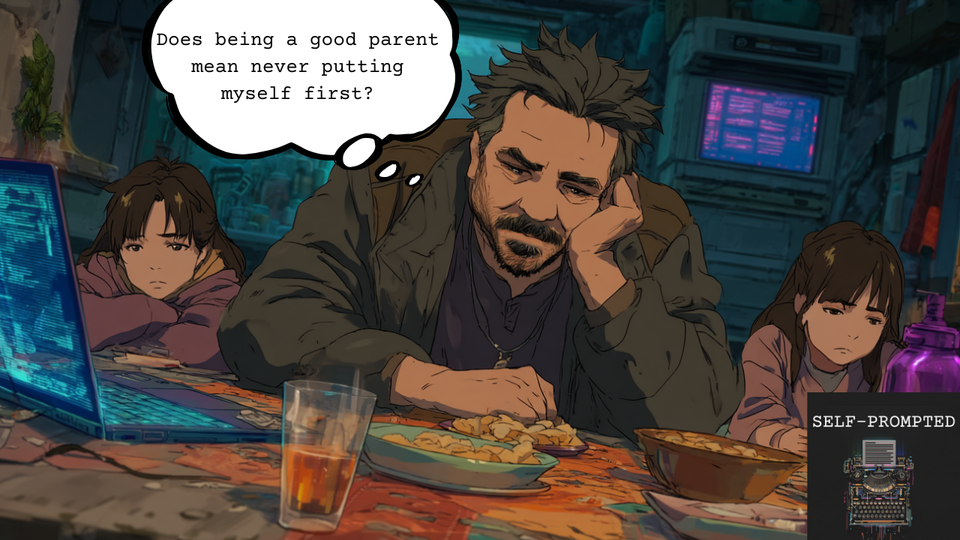 Anime me asking "Does being a good parent mean never putting myself first?"